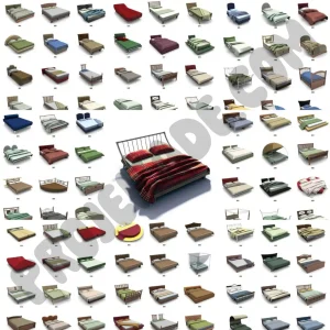 آبجکت آماده 3D Max تری دی مکس تخت خواب