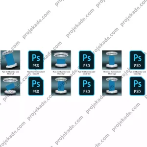 فایل لایه باز فوتوشاپ موکاپ تراکت و کارت ویزیت
